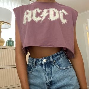 ac/dc band cropped tee